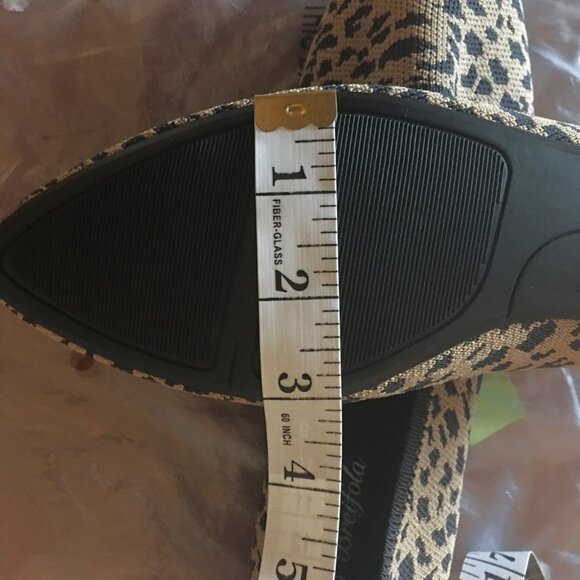 Leopard Print Pointed Toe Knit Texture Ballet Flats  NEW!! - Picture 12 of 12